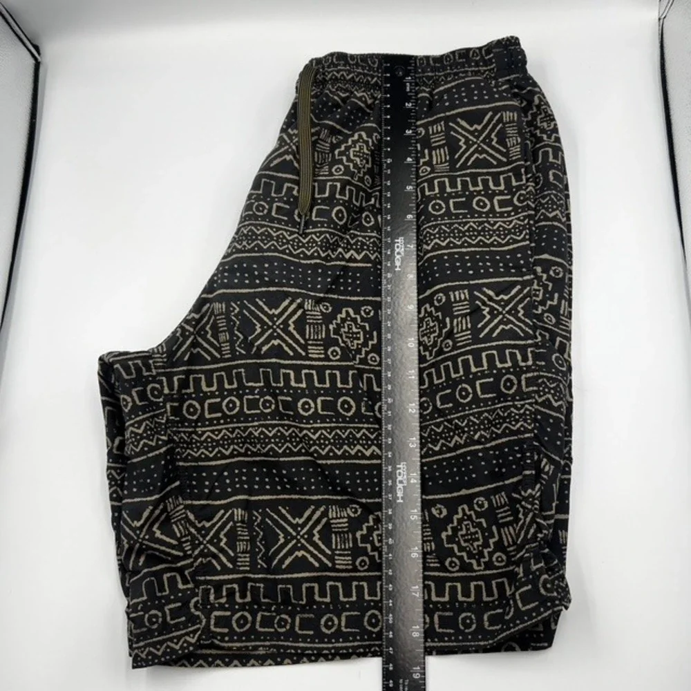 SAXX Men's Large Cannonball 2N1 Long Black Tribal Geometric Swim Shorts